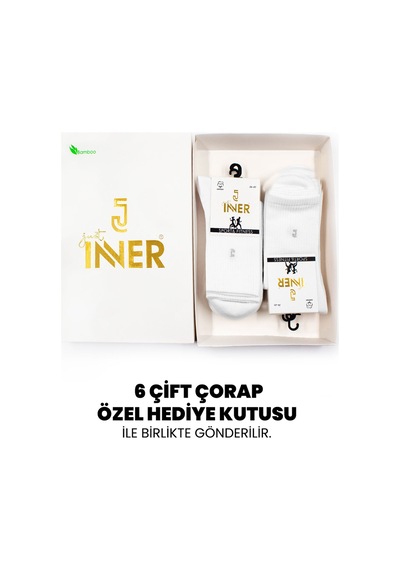 Just Inner Kadın 6 Lı Pamuklu Çorap Tenis Premium Ayak Sağlığı 24800 Beyaz