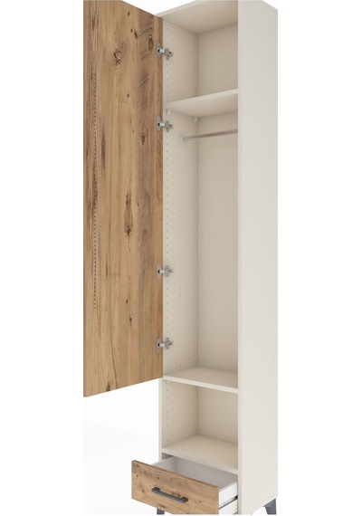 Arges Dolap 3 Raflı Tek Çekmeceli Tek Askılı 44x30x221 Aytaşı-çam Aytası