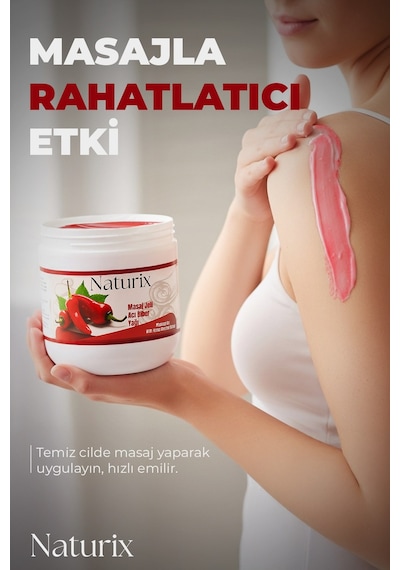 Naturix Paprika & Chili Biber Balsamı Masaj Jeli 3'lü Eko Paket - 500 Ml