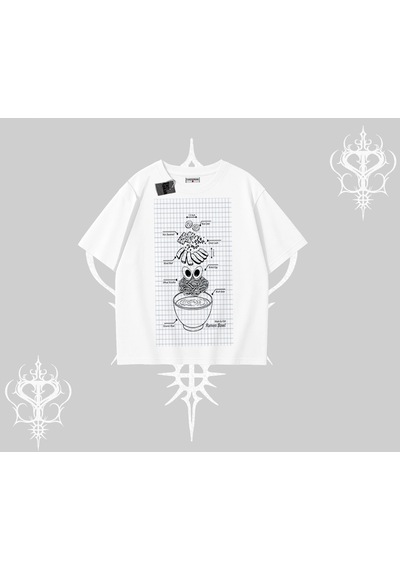 Tarzsokak Oversize Tshirt Noodle Theory Hand Drawn Concept Beyaz