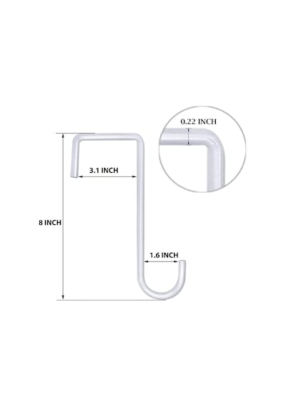 Vinil Çit Kancaları Veranda Kancaları Beyaz - 8'li Paket 7,6 X 20,3 Cm, İç Ve Dış Mekan Asma Işıkları, Bitkile