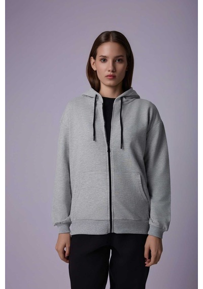 Defys Defy S Kadın Oversize Kapüşonlu Fermuarlı Cepli Sweatshirt Gri Melanj - 527346818 Gri Melanj Defys Defy S Kadın Oversize Kapüşonlu Fermuarlı Cepli Sweatshirt Gri Melanj - 527346818 Gri Melanj