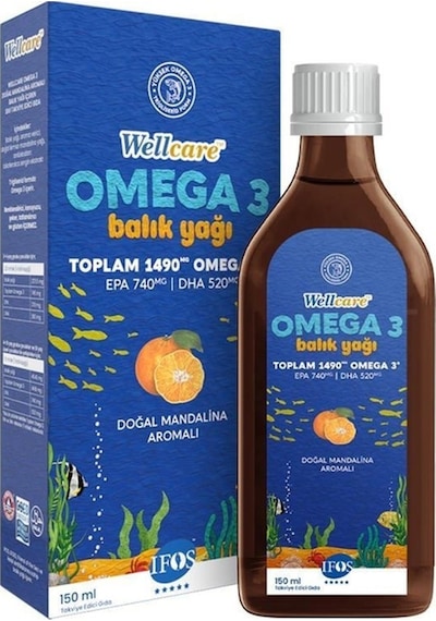 Wellcare Omega 3 Fish Oil Doğal Mandalina Aromalı Balık Yağı 150 ML