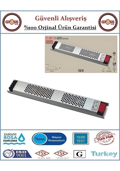 Cata 2677 Led Trafo Süper Slim Fansız - 21 Amper