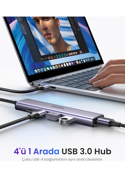 Ugreen Usb Hub 4 Usb 3.0 Bağlantı Noktası Veri Yuvası Usb., 20805