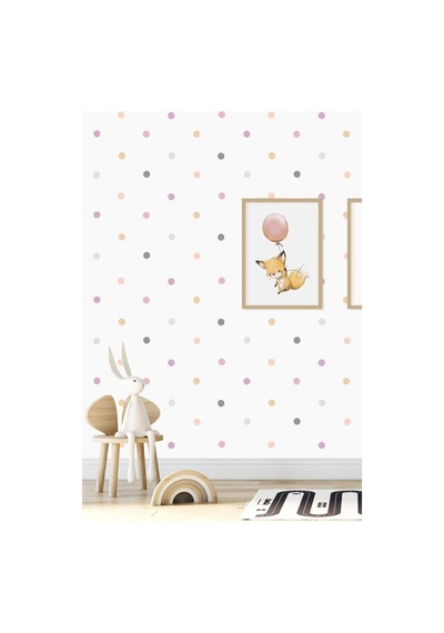Pembe 0 Adet Candy Soft Renkli Yuvarlak Duvar Stickerı