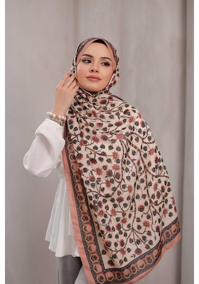 Mimiyum Alya Desen Soft Şal Somon