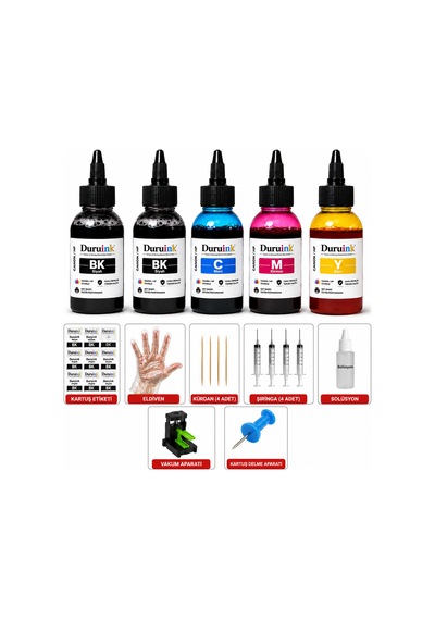Duruınk Hp Deskjet Ink Advantage 2978 Kartuş Dolum Seti 654 5x100ml 5 Li Set Mürekkep