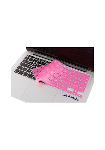 Apple Uyumlu MacBook Klavye Koruyucu Air Pro Uk-eu İngilizce Eski Usb'li Model 2008/2017 İle Açık Pembe