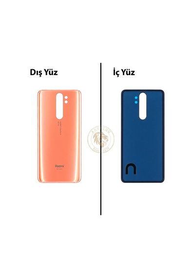 Xiaomi Redmi Note 8 Pro Mercan Turuncusu Arka Pil Kapağı Batarya Kapağı Lazer Kesim Back Cover Çok Renkli