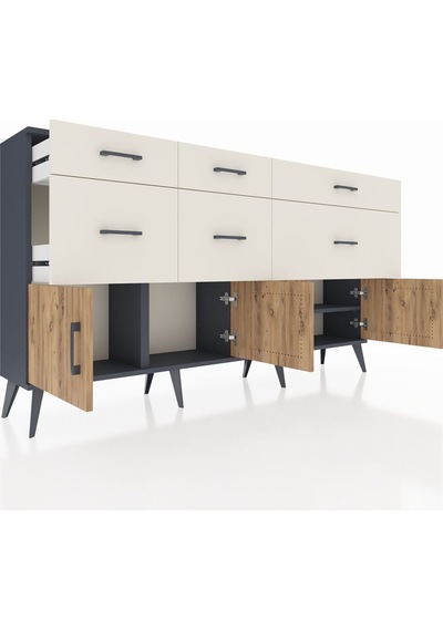 Arges Konsol Tek Raflı 6 Çekmeceli 4 Kapaklı 176x30x99 Antrasit-çam/aytaşı Atlas Çam/aytası - Antrasıt Arges Konsol Tek Raflı 6 Çekmeceli 4 Kapaklı 176x30x99 Antrasit-çam/aytaşı Atlas Çam/aytası - Antrasıt
