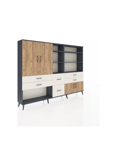 Arges Dolap 10 Raflı 6 Çekmeceli 4 Kapaklı 220x30x163 Antrasit-çam/aytaşı Atlas Çam/aytası - Antrasıt Arges Dolap 10 Raflı 6 Çekmeceli 4 Kapaklı 220x30x163 Antrasit-çam/aytaşı Atlas Çam/aytası - Antrasıt