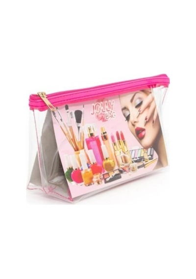 Mbb E-ticaret Jolly Tekli Orta Boy Şeffaf Makyaj Çantası 25cmx12cmx8cm Çok Renkli