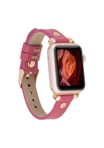 Bouletta Watch Uyumlu Deri Kordon 38-40-41Mm Rt Cp4 Fuşya