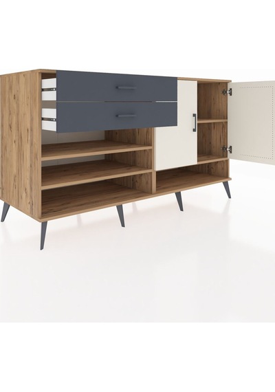 Kronos Konsol 4 Raflı 2 Çekmeceli 2 Kapaklı 176x59x99 Çam-aytaşı/ Çam-aytaşı/antrasit Kronos Konsol 4 Raflı 2 Çekmeceli 2 Kapaklı 176x59x99 Çam-aytaşı/ Çam-aytaşı/antrasit