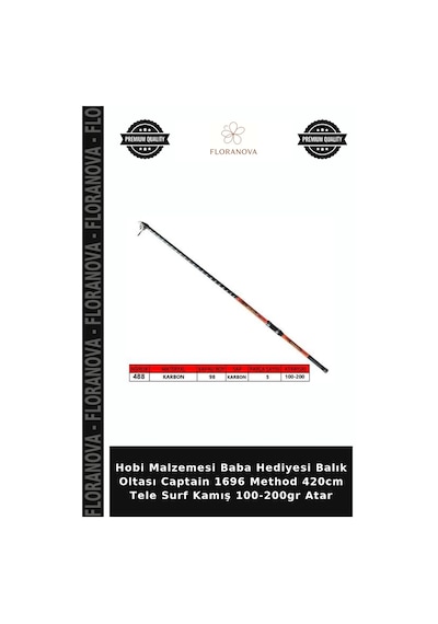 Hobi Malzemesi Baba Hediyesi Balık Oltası Captain 1696 Method 420cm Tele Surf Kamış 100-200gr Atar Standart