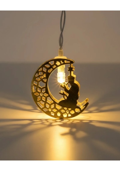 Secde Eden Adam Figürlü Ay Tasarımlı Ramazan Led Işık Diğer