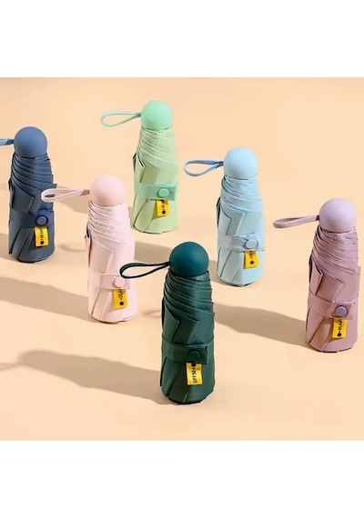 Eleven Markets 6 Telli Mini Cepboy Kapsullü Şemsiye -yeşil Yeşil