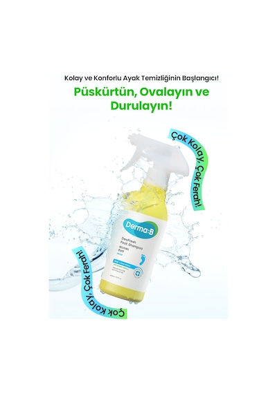 Kötü Koku Karşıtı, Nemlendirici Ve Serinletici Ayak Şampuanı Derma:b Deofresh Foot Shampoo Lime