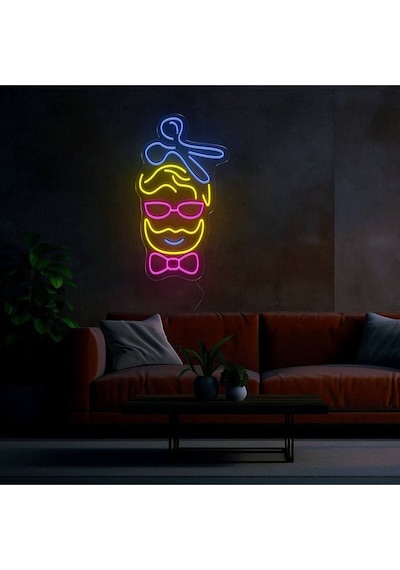 Berberlere Özel Neon Tabela Çok Renkli