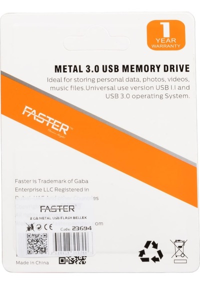 Faster 8 Gb Metal Usb Flash Bellek