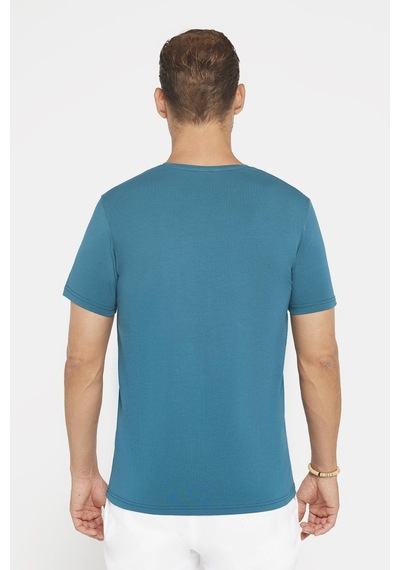Tudors Erkek Slim Fit Dar Kesim Pamuklu Yumuşak Doku Likralı Esnek Kumaş Basic Petrol Bisiklet Yaka Tişört-31219 PETROL Tudors Erkek Slim Fit Dar Kesim Pamuklu Yumuşak Doku Likralı Esnek Kumaş Basic Petrol Bisiklet Yaka Tişört-31219 PETROL
