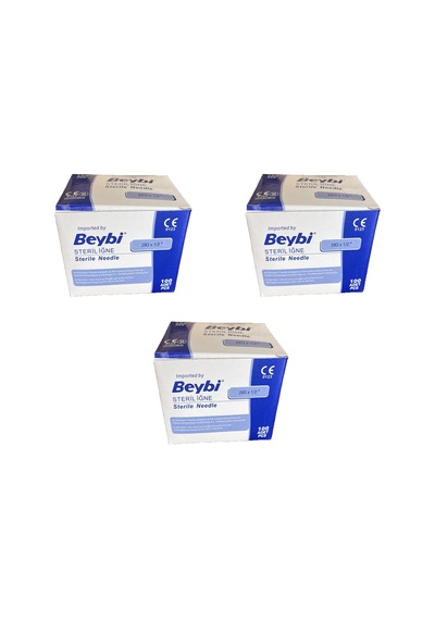 Beybi 26Gx1/2" Steril KAHVE RENGİ İğne Ucu 100 Adet X3 KUTU