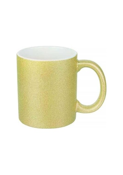 Sublimasyon Porselen Glitter Simli Altın Kupa - Kutulu Çok Renkli