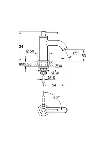 Grohe Atrio Lavabo Bataryası 20021003