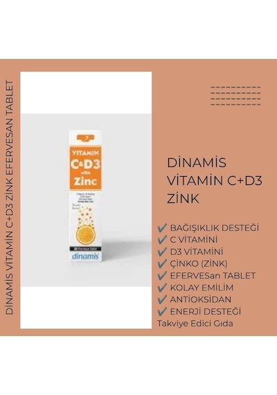 Dinamis Vitamin C+D With Zinc 20 Efervesan Tablet