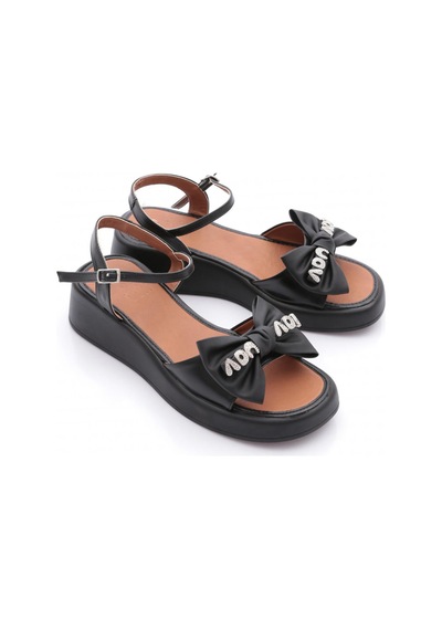Dgn 7004 Kadin Fiyonk Detayli Sandalet Siyah