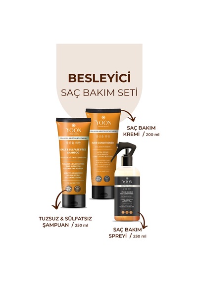 Yoon Tuzsuz Şampuan 250 ML + Saç Kremi 200 ML + Saç Spreyi 250 ML
