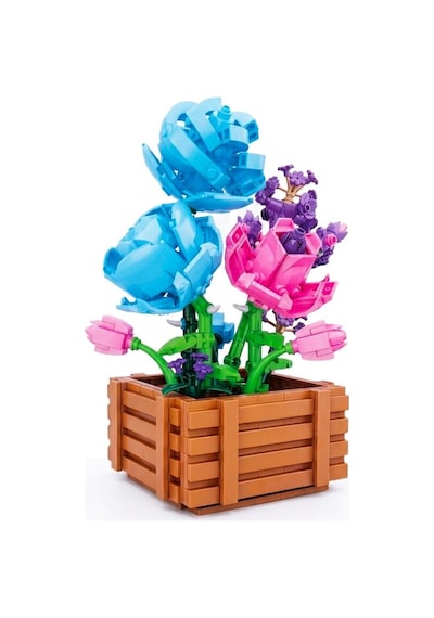 Toys E Toys Flower Studio Menekşe Çiçek Yapı Blok Seti 583 Parça 9113a