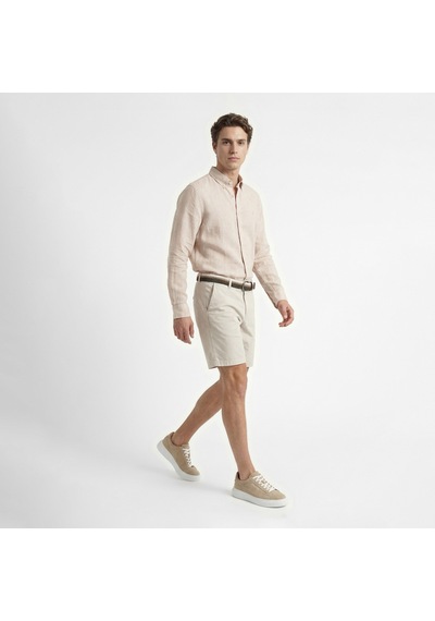 Nautica Erkek Bej Regular Fit Keten Gömlekdüzw65103t