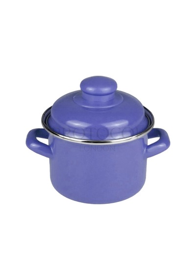 Emaye Premium Mini Derin Tencere 12 Cm / 900 Ml Mavi Renkli