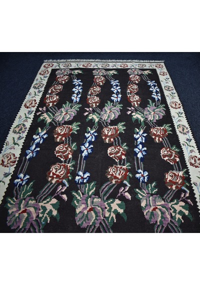 Zehra Abla Halı Yeni El Dokuma Şaheser Güllü Çiçekli Karabağ Yün Kilim 7001 Çok Renkli