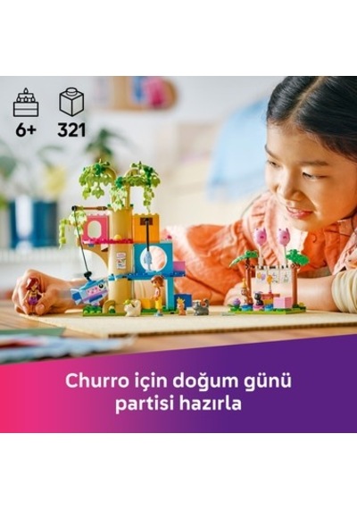 Kedi Doğum Günü Partisi Temalı Eğlenceli Ağaç Ev Seti - 6 Yaş Ve Üzeri