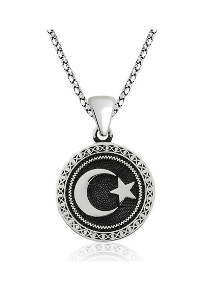 Gümüş Ay Yıldız Kolye (510789961)
