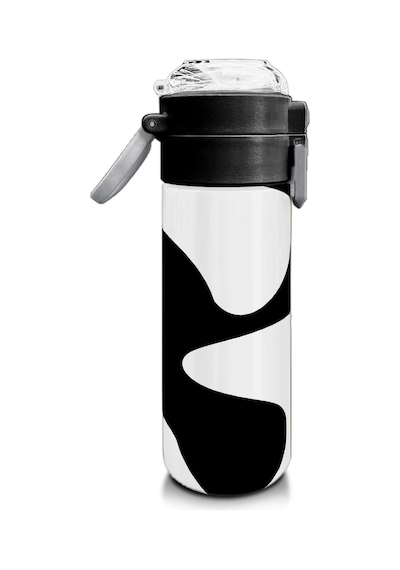 Coral High Kids Siyah Beyaz Desenli Pipetli Ve Direkt İçim Çelik Termos 500 Ml 31887 Beyaz - Gri