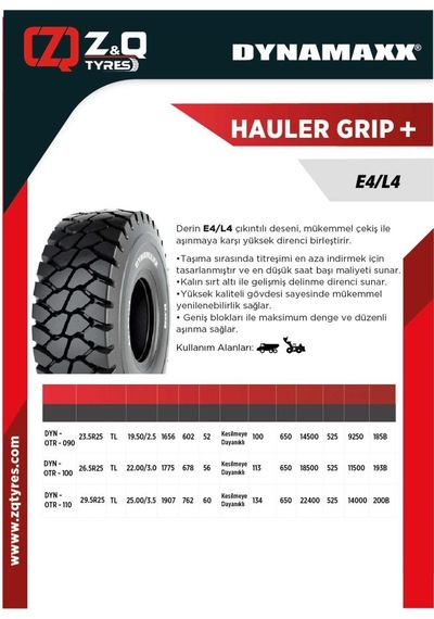 29.6 R25 Hauler Grip E4/l4 Otr Radyal İş Makinesi Lastiği