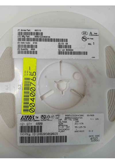 08051c222kat2a 2.2nf 100v 805 Kondansatör 1000 Adet