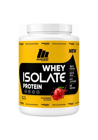 Mustang Nutrition Whey Isolate Protein Tozu 1800 Gr 60 Servis Çilek + Shaker + Protein Kahve Hediyeli çilek