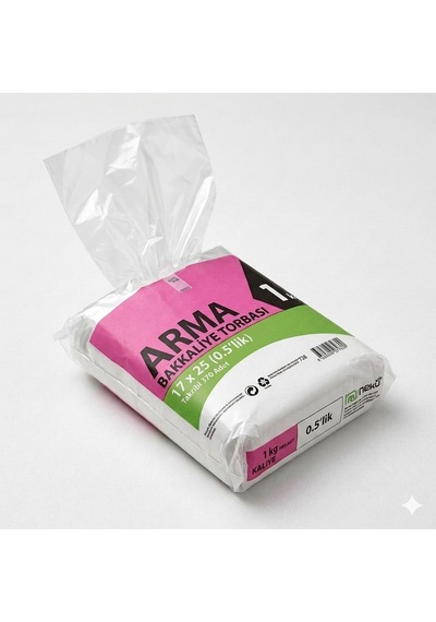 Arma Naksan Şeffaf Bakkaliye Şarküteri Bakliyat Şeker Torbası Poşeti 0.5'lik 1 KG 17 x 25 CM 370 Adet