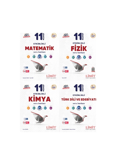 Limit 2027 11. Sınıf Matematik + Fizik + Kimya + Türk Dili Ve Edebiyatı Soru Bankası Seti 4 Kitap Maarif Model