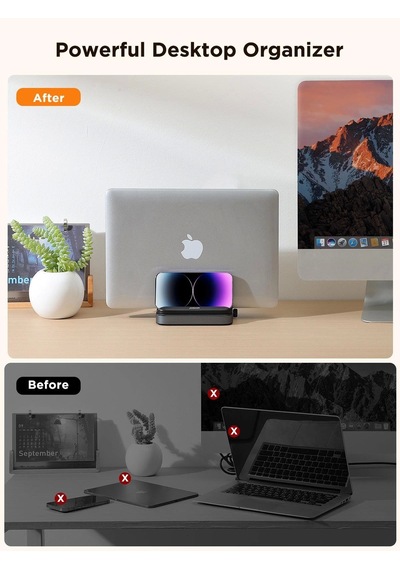 Joyroom Zs374 Dikey Laptop Telefon Ve Tablet Tutucu Masaüstü Organizer Stand Çok Renkli