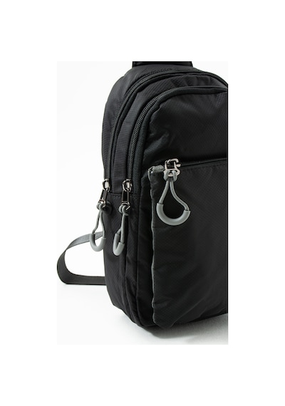 Sanmorris Unisex Paraşüt Kumaş Suya Dayanıklı 4 Bölmeli Body Bag Siyah