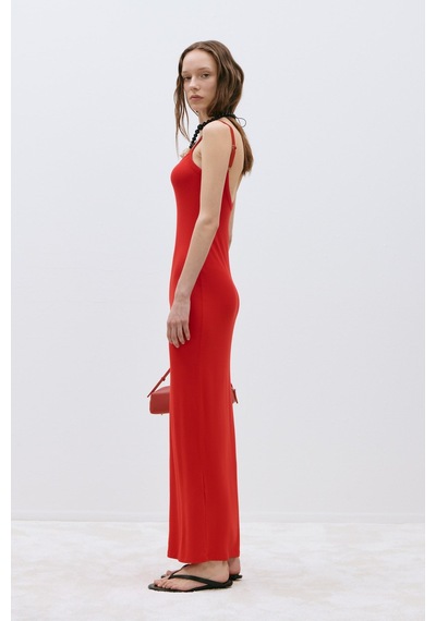 Suud Collection Kırmızı Rae Askılı Basic Elbise