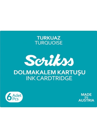 Yücelofiskırtasiye Scrikss Dolmakalem Kartuşu Turkuaz 6'Lı