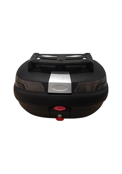 Motosiklet Arka Çanta Sl-45 Litre Sırt Dayama Ve Üst Bagaj Full Set Siyah Reflektör Siyah