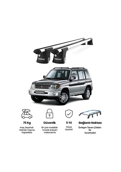 Trio-ı Mitsubishi Pajero 1999-2006 Uyumlu Kilitli Ara Atkı 120cm Port Bagaj Tavan Barı